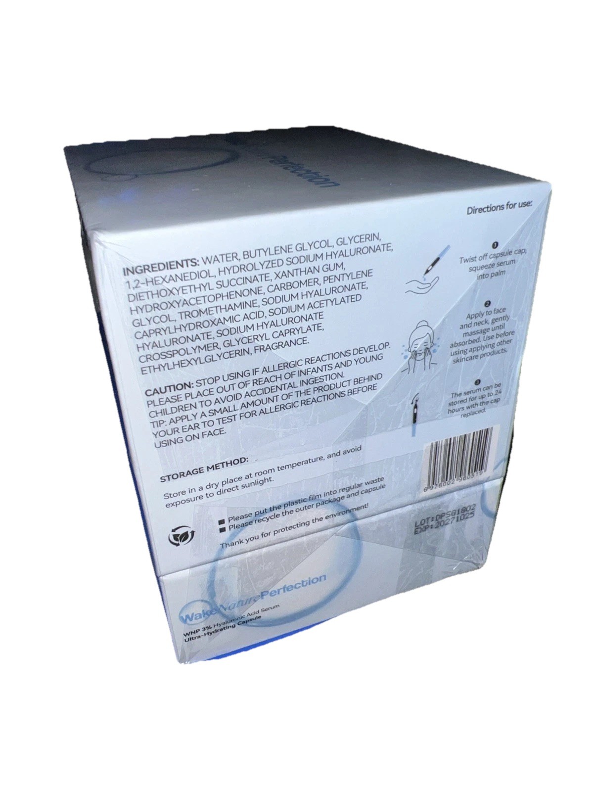 WNP 3% Hyaluronic Acid Serum Ultra-Hydrating Capsule 30 Days Supplies exp. 2027