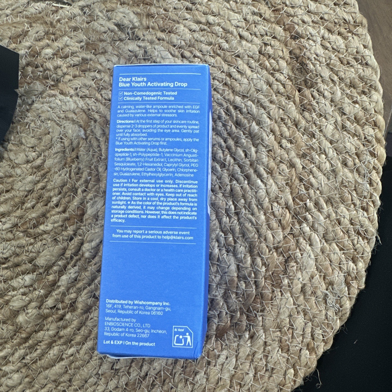 Dear Klairs EGF Blue Youth Activating Drop Guaiazulene Adenosine 50ml New
