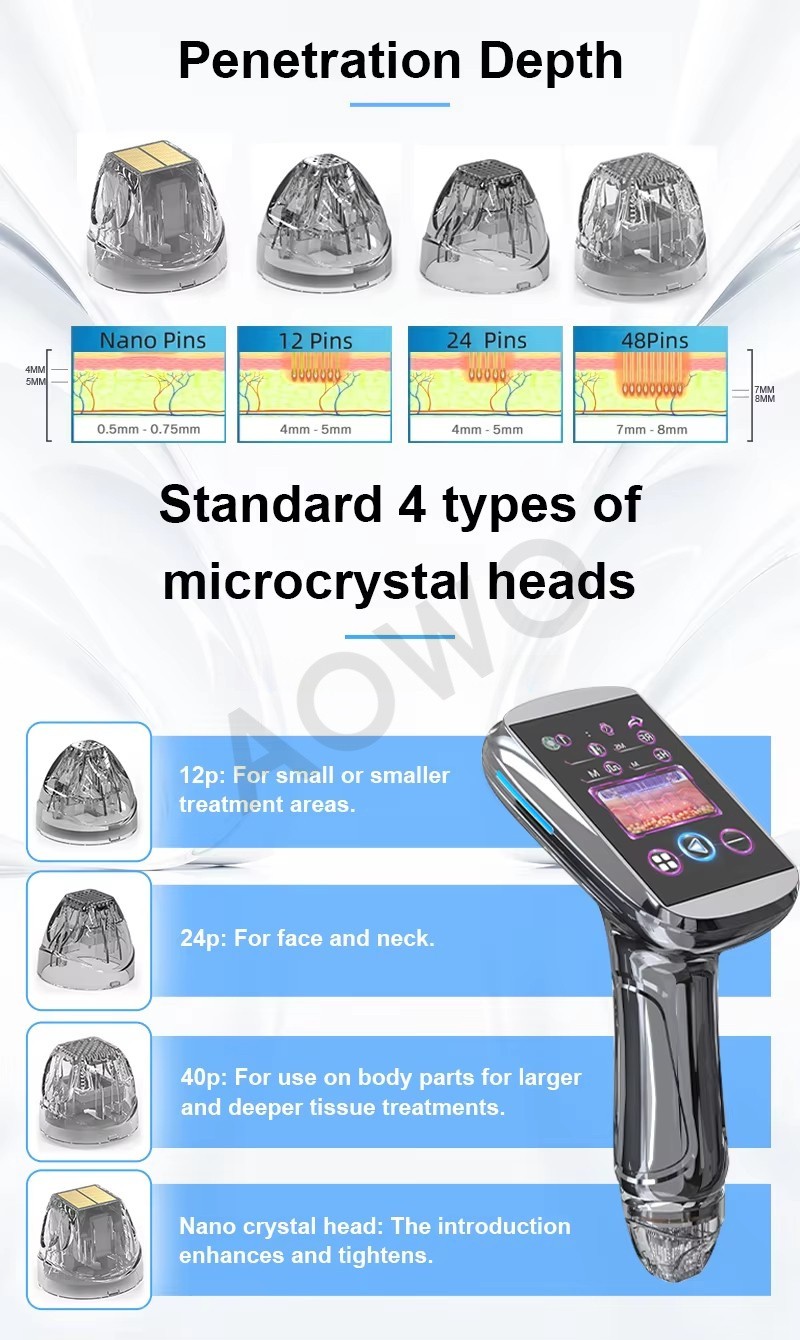 A68 Pro Handheld 4 tips Fractional Gold RF Microneedle Wrinkle Removal Device