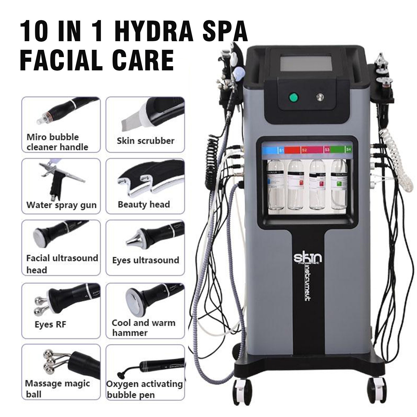 10in1 Hydra Spa Facial Beauty Machine Hydro Dermabrasion Skin Cleaning Face LiL6