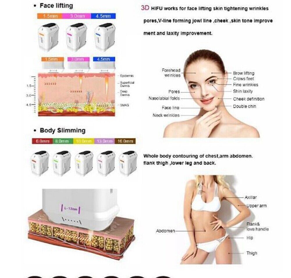 Replace Transducer 4D 12 Lines Cartridges Probe Tips for Face Body Skin Tighten