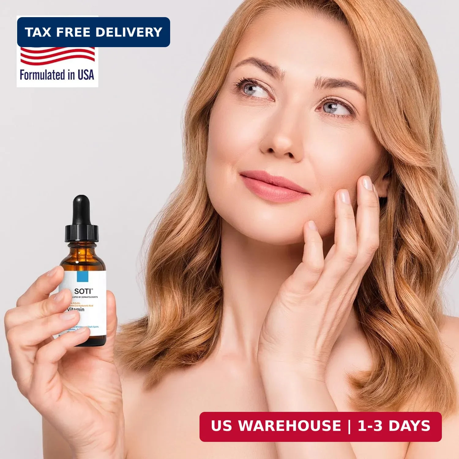 Vitamin C Face Serum with Hyaluronic Acid, Alpha Arbutin and Vitamin E, Anti Agi