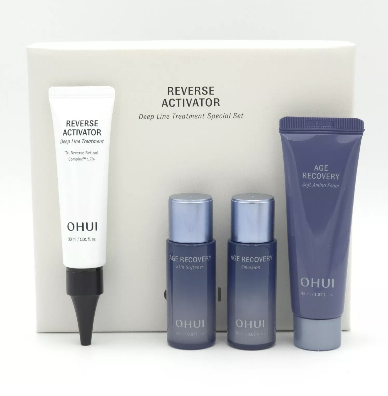 O HUI Reverse Activator Deep Line Treatment Special Set 4 Items K-Beauty