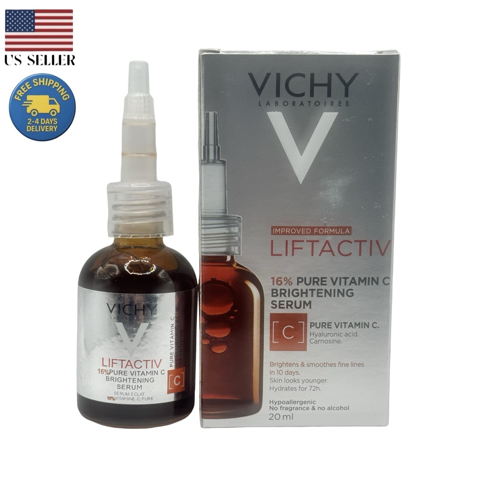 Vichy 16% Pure Vitamin C Brightening Serum 20ml | Improved Formula