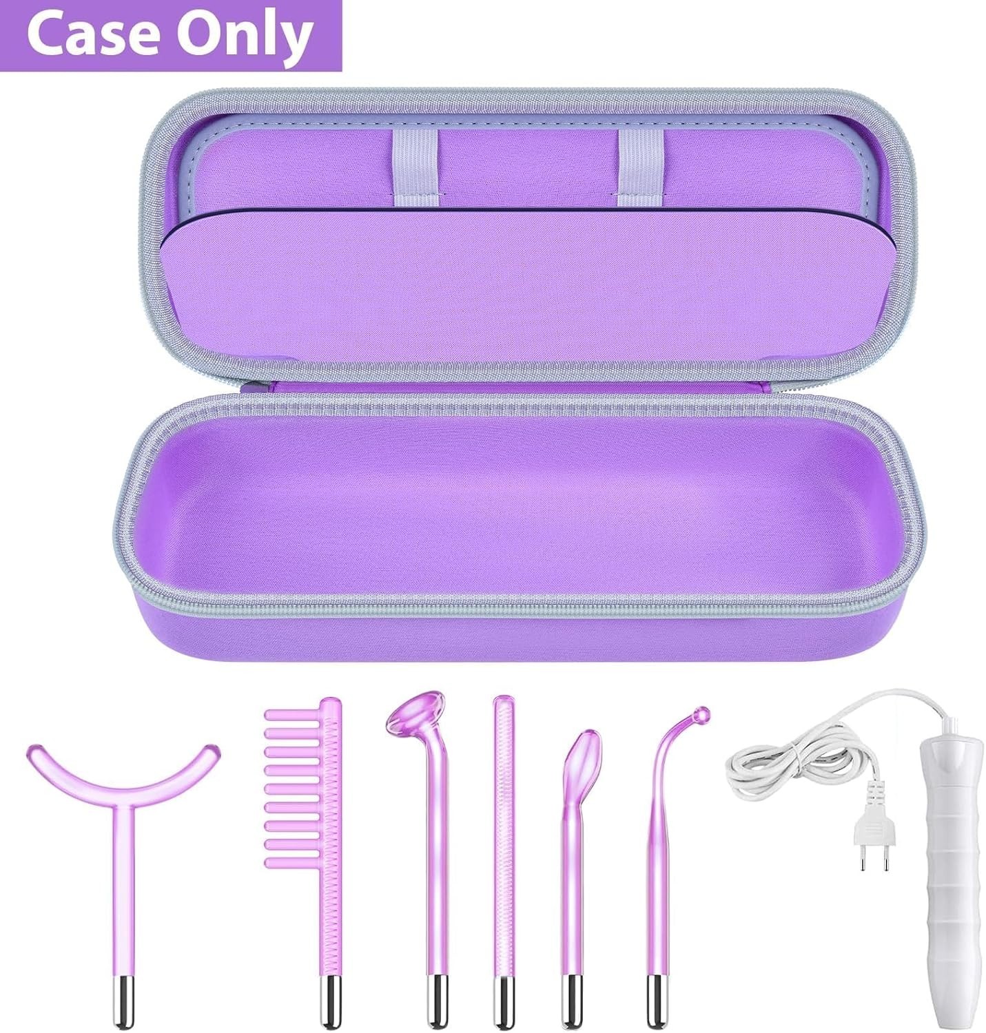 High Protection EVA Case for Facial Wand with 7 Compartments & Easy Carry Handle