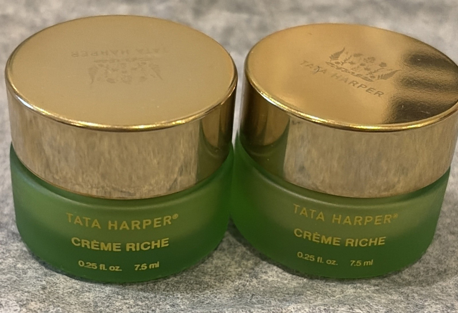 Lot of 2 Tata Harper Crème Riche Rejuvenating Peptide Creams 0.25 oz Travel Size