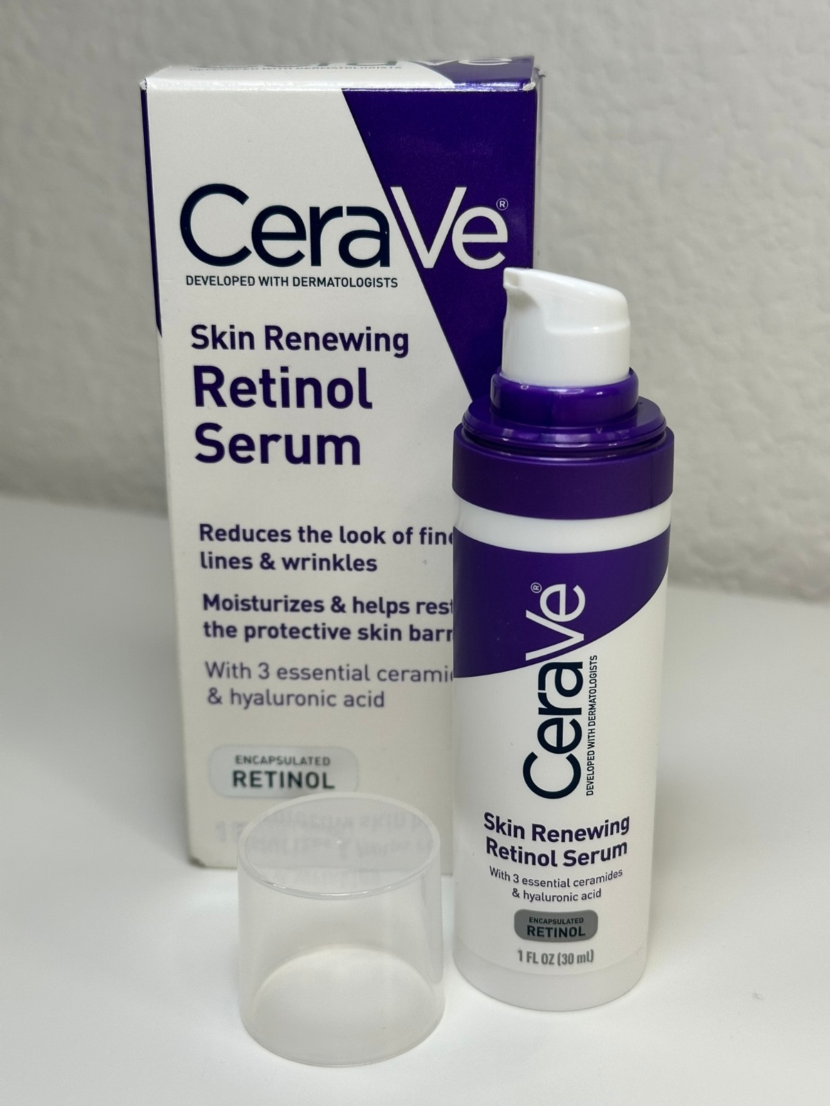 CeraVe Skin Renewing Retinol Serum 1oz New In Box Fine Lines Wrinkles Vitamin A