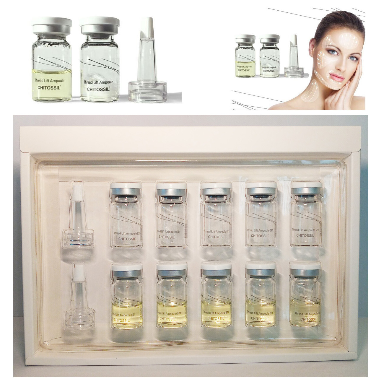 Esthemax Chitossil Thread Lifting Ampoule 4 Set Anti Aging Anti Wrinkle K-Beauty