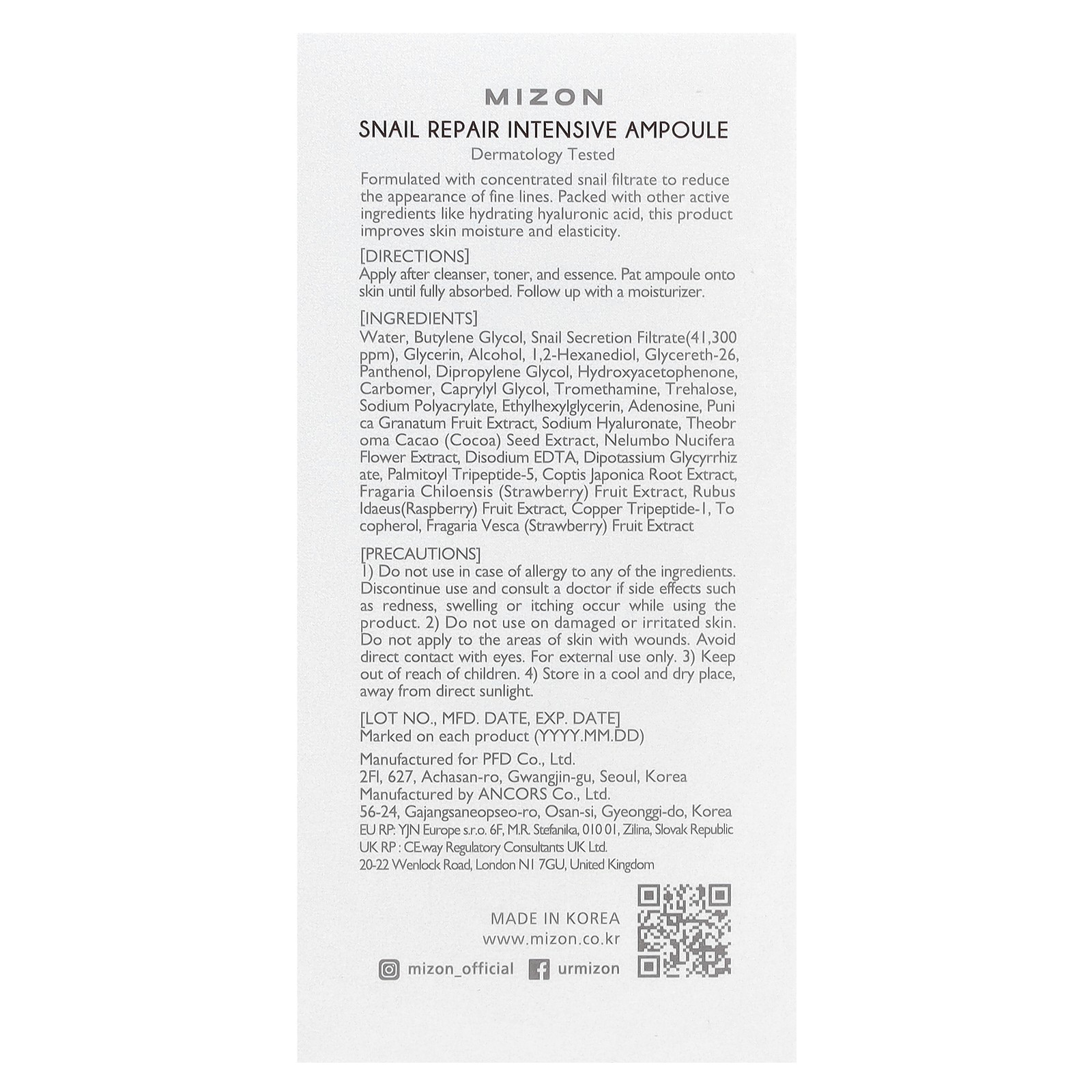 Snail Repair Intensive Ampoule, 1.01 fl oz (30 ml)