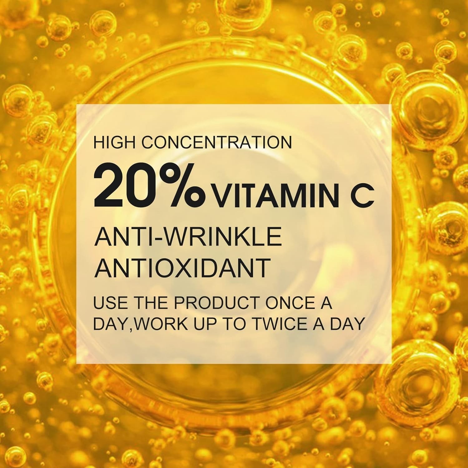 Premium 20% Vitamin C Serum For Face with Hyaluronic Acid, Retinol & Amino Acids