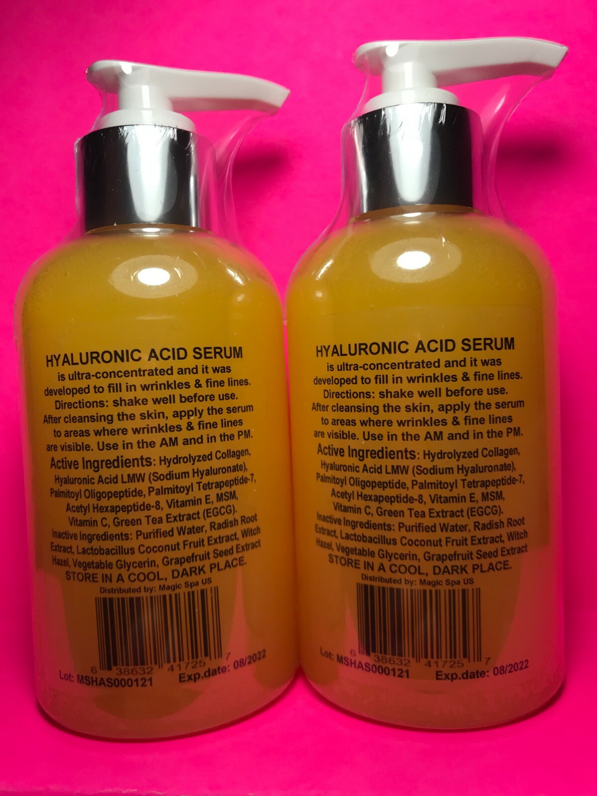 2*6oz Hyaluronic Acid Serum LMW Collagen Anti-Aging Wrinkle Filler Peptide Cream