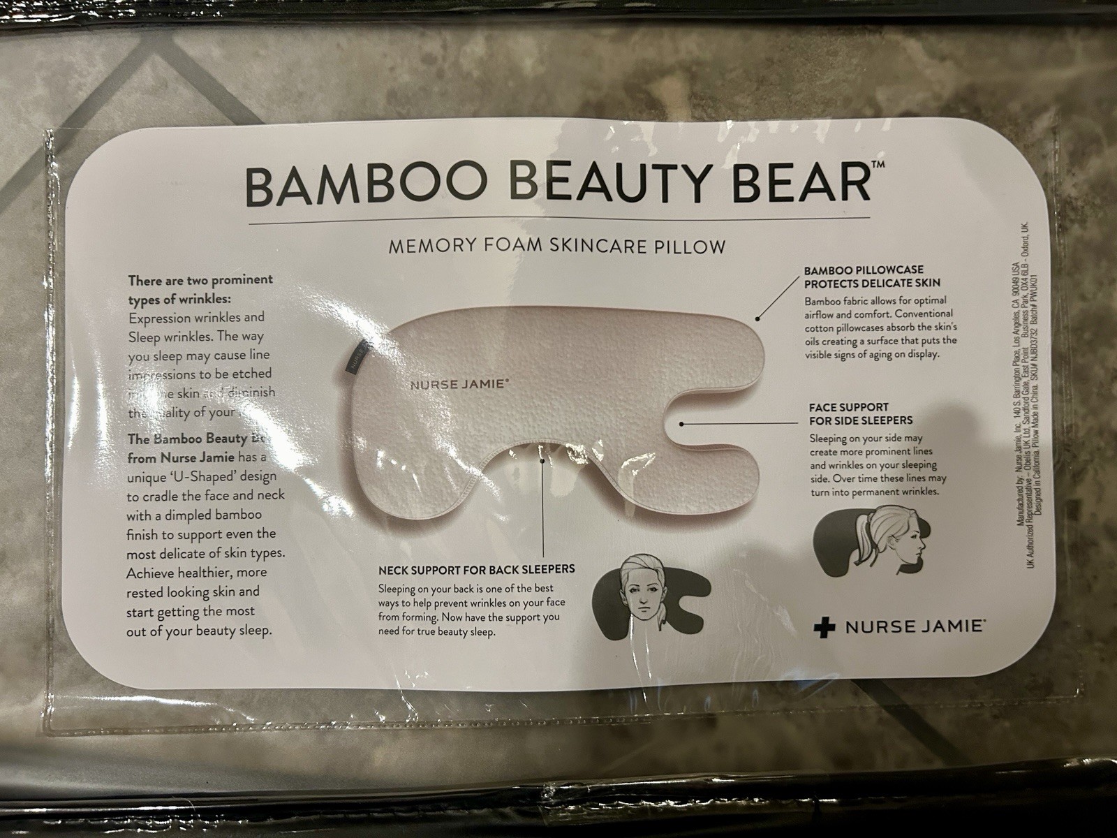 Nurse Jamie Beauty Bear Memory Foam Skincare Pillow – Bamboo Rayon