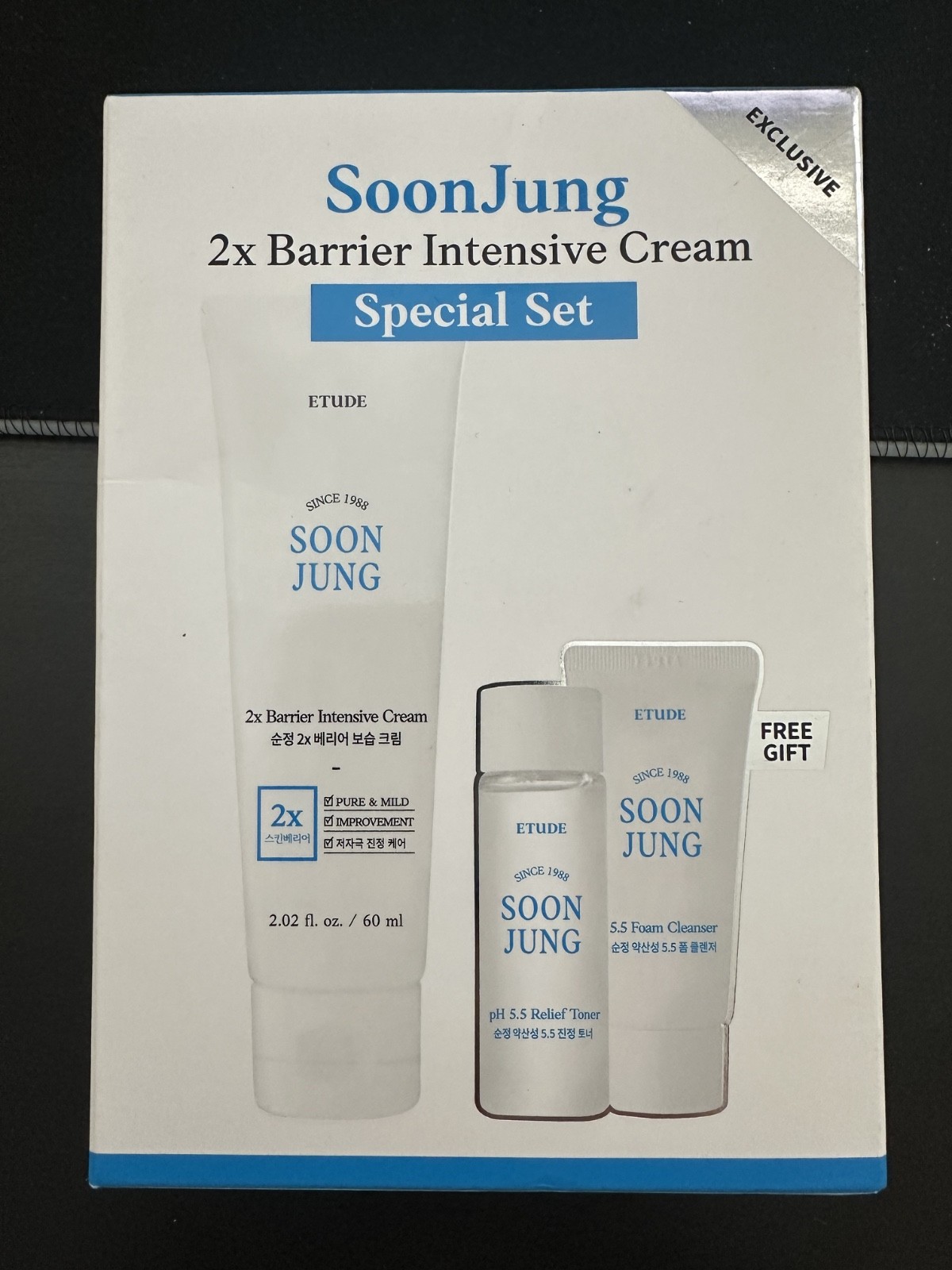 ETUDE SoonJung 2x Intensive Cream Best Trio Set for Barrier Repair, Exp 04/2026