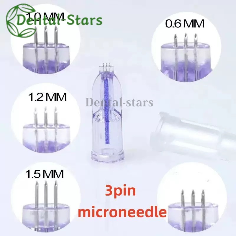 Crystal Nanosoft Microneedles 3Pin Needles Anti Aging Eyes Face Neck Skin Care