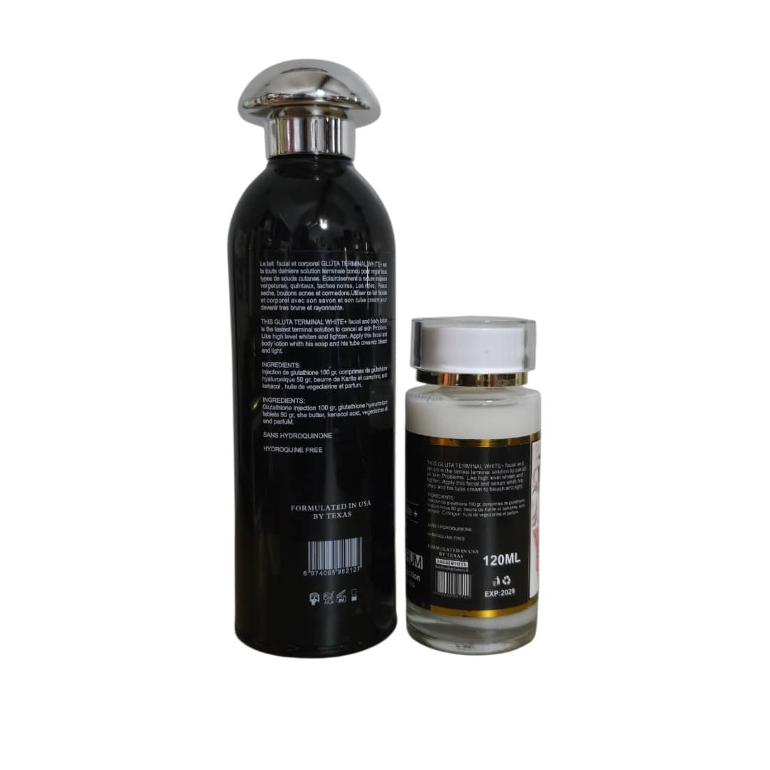 Gluta Terminal Strong Lotion 400ml And Snow White Gluta Terminal Serum 120ml