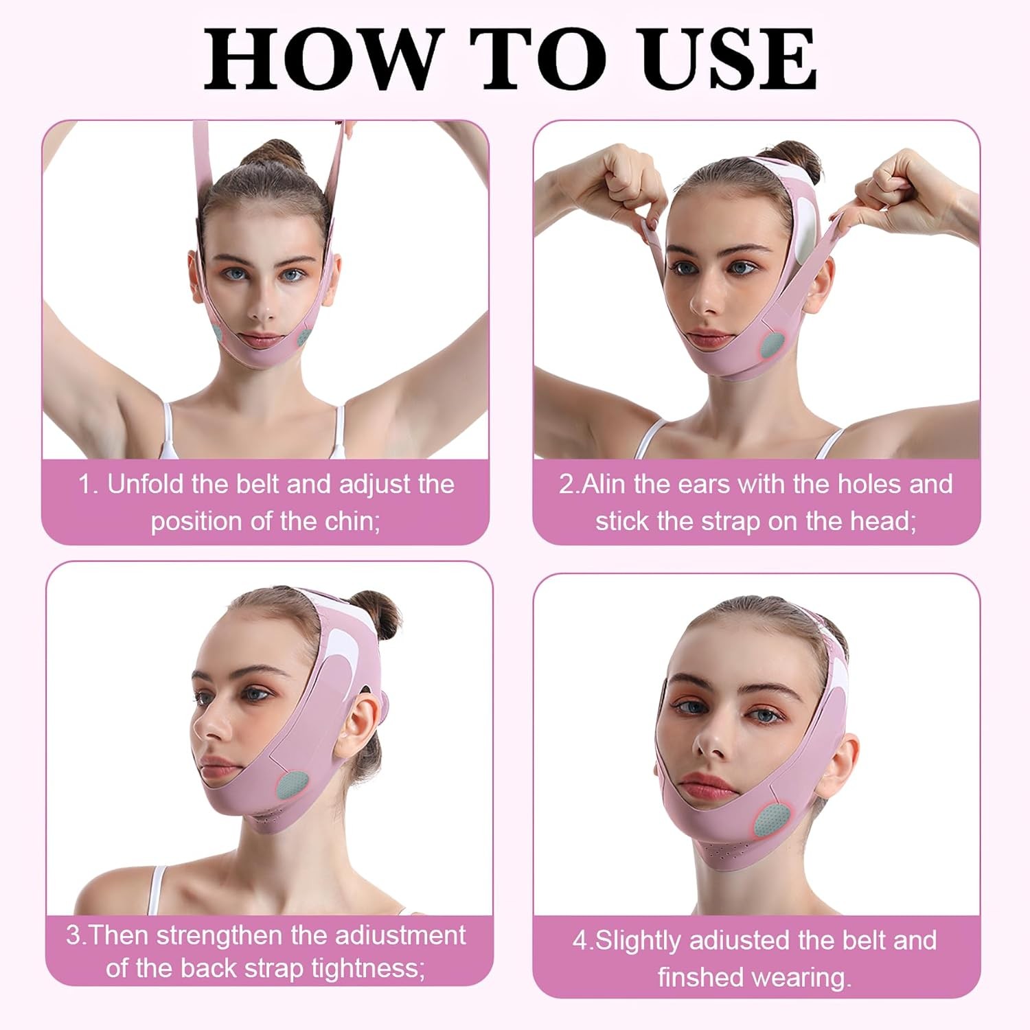 Adjustable Chin Strap Jawline Shaper & Exerciser Reusable V-Line Face Mask USA