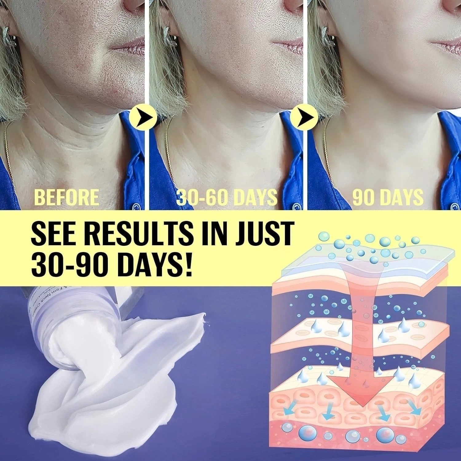 New Pure Beauty Tighten & Lift Neck Firming Cream – Anti-Aging Neck Creams fo