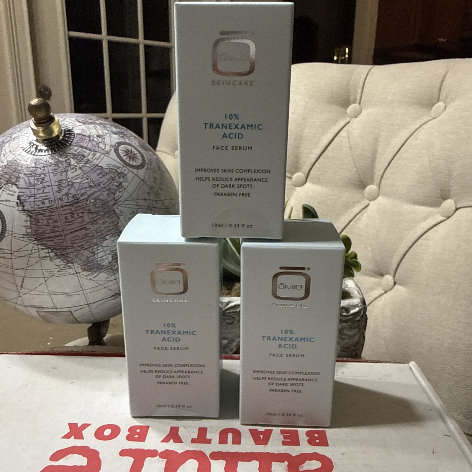 2x~Omic Skincare~10% Tranexamic Acid Face Serum~10ml/0.33 fl oz~Travel Size~NIB~