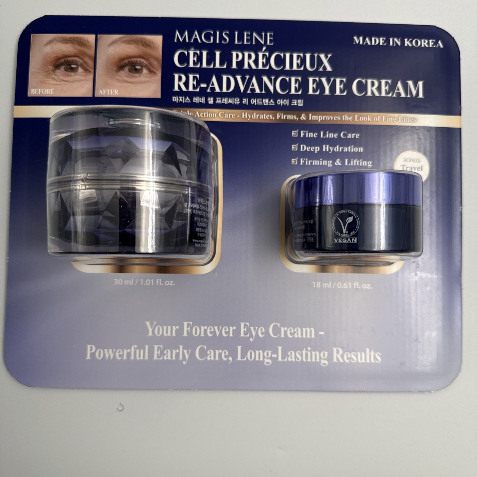 MAGIS LENE Cell Precieux Re-Advance Eye Cream Set 1.01oz + 0.60oz Korea -NEW