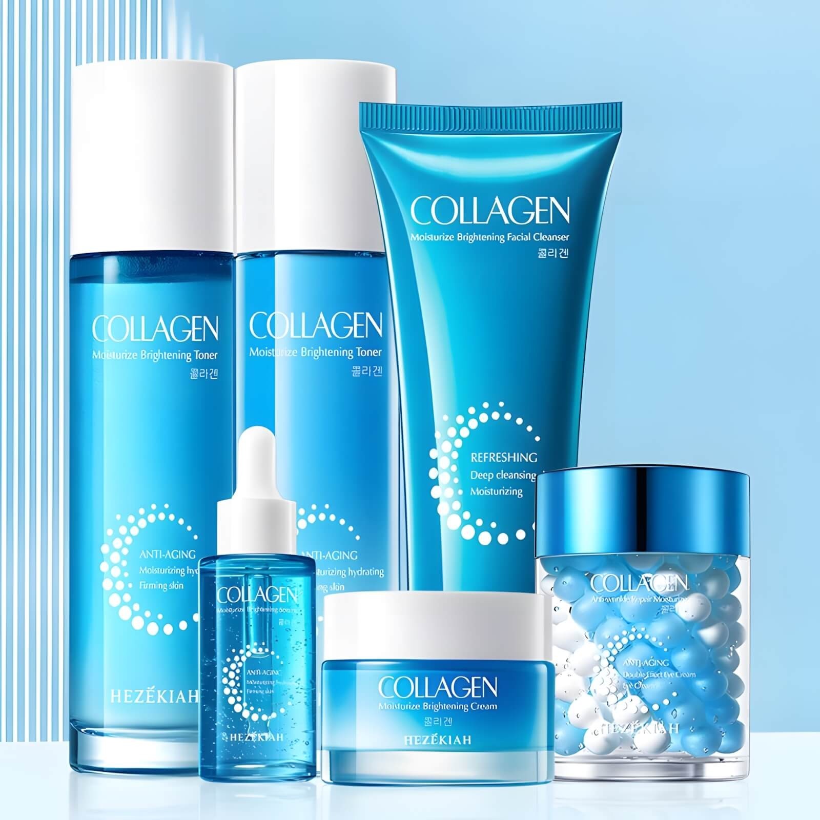 Collagen Anti-Aging Skin Care Set 6pcs Moisturizing Hydrating Firming Kit-USA