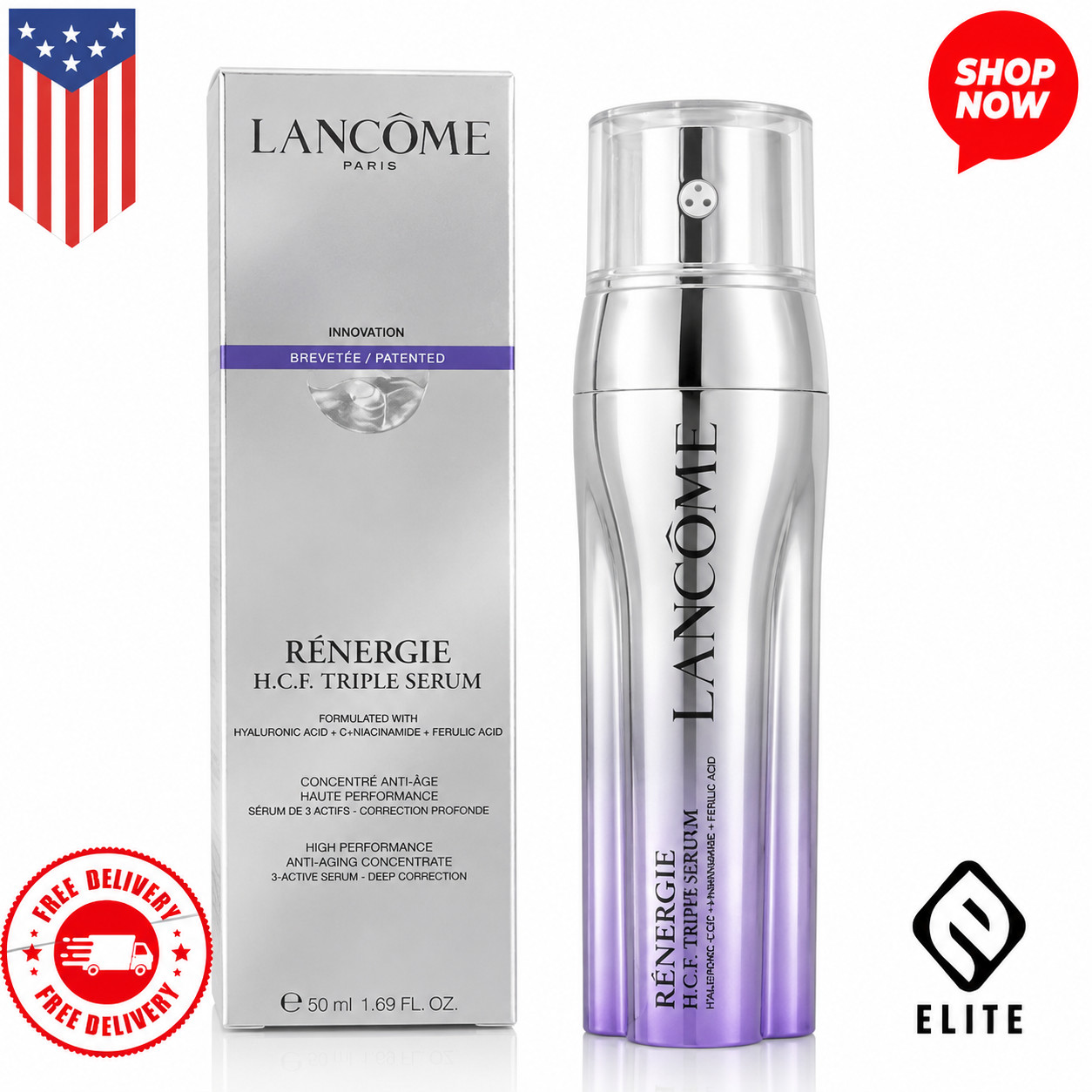 Lancome Renergie H.C.F Triple Serum ANTI-AGING 1.7oz /50mL FULL SZ SEAL BOX