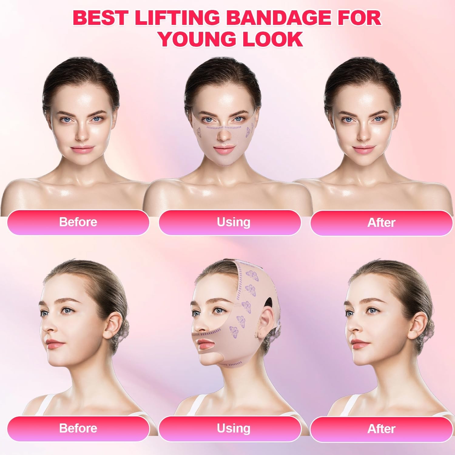 Double Chin Reducer & V Line Mask – Adjustable Chin Strap for Jawline Perfection