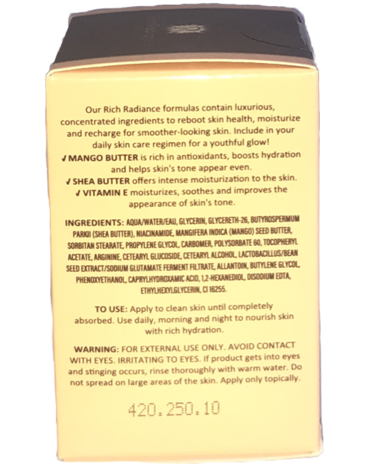 Rich Radiance Skin Care Mango Shea Butter Moisturizer W Vitamin E 1.7oz-SHIP24HR