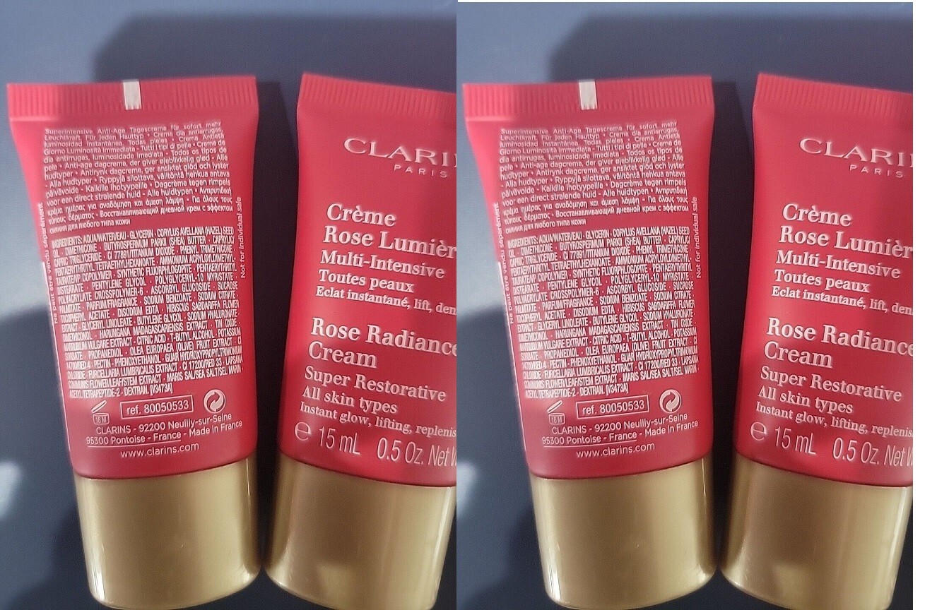 4-PACK CLARINS Rose Radiance Cream Super Restorative 15ml/ 0.5oz Sealed Tube