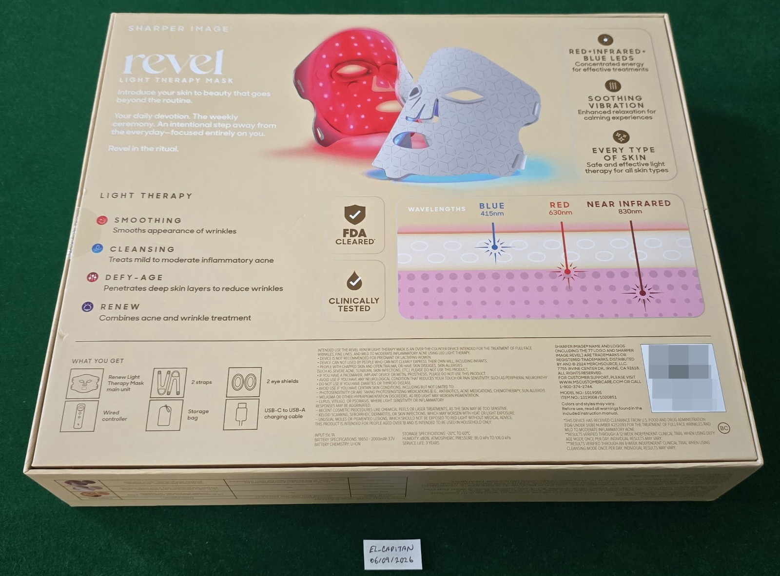 Sharper Image Revel Red Light Therapy Face Mask (New and Sealed)