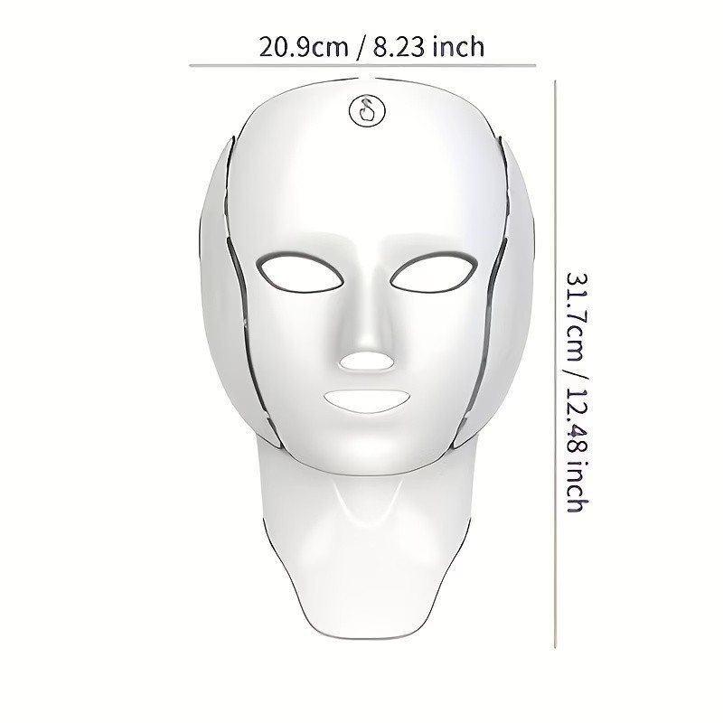 Red Light Therapy Mask 7-Color LED Face Mask Light Therapy Device with 850nm NIR