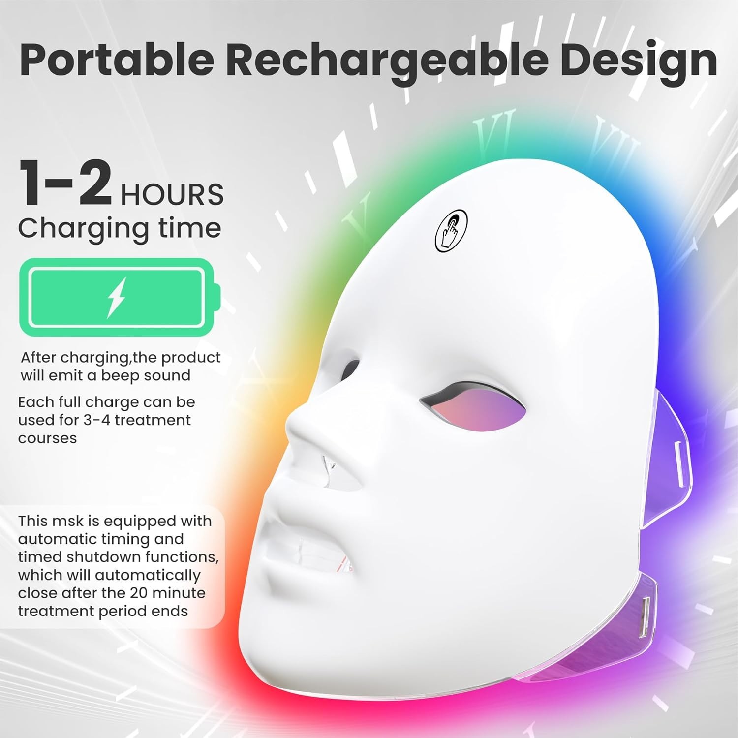 rose gold-seven color beauty red light mask