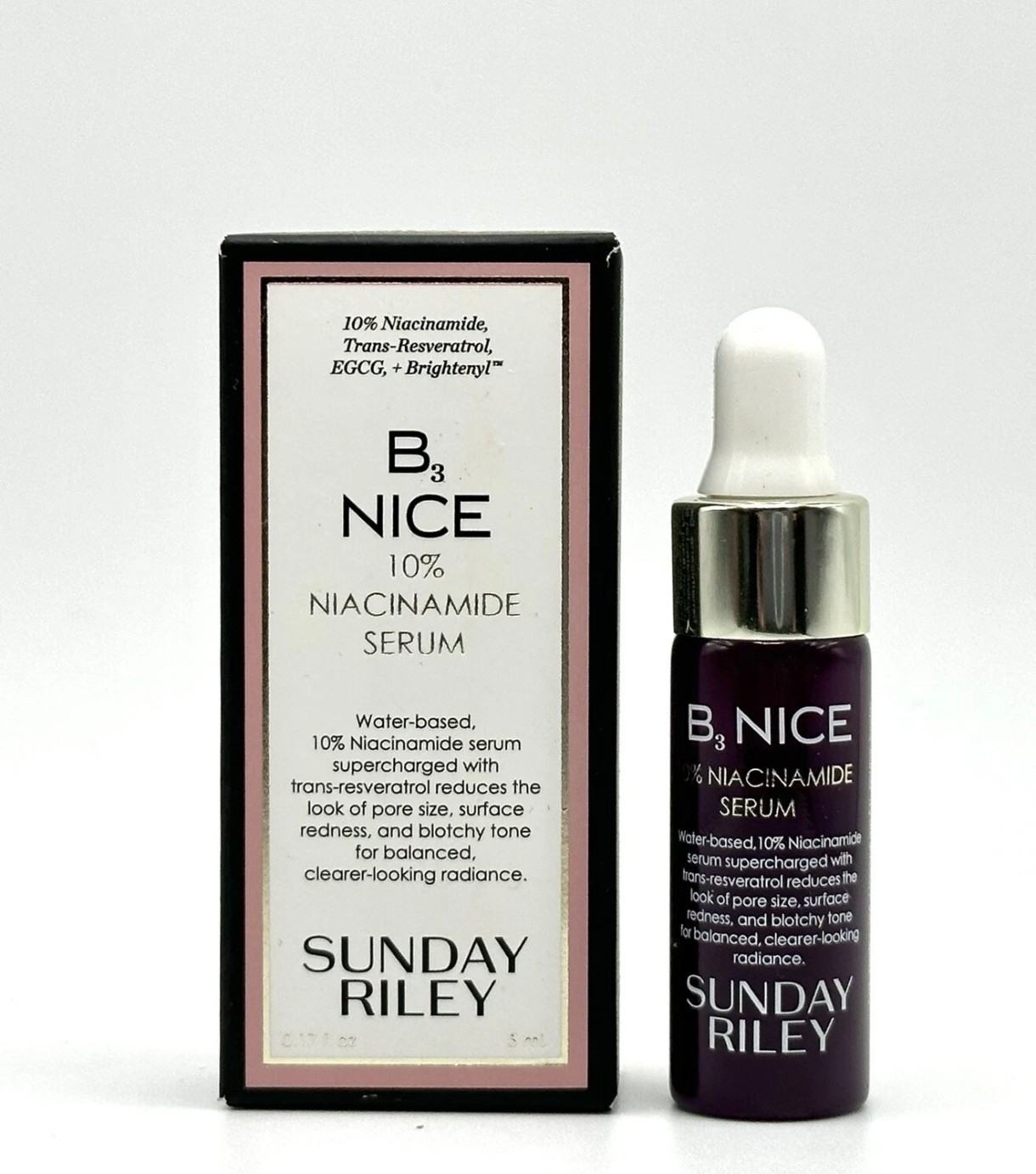2 X Sunday Riley B3 Nice 10% Niacinamide Serum 0.17 fl oz 5mL Travel Size BNIB
