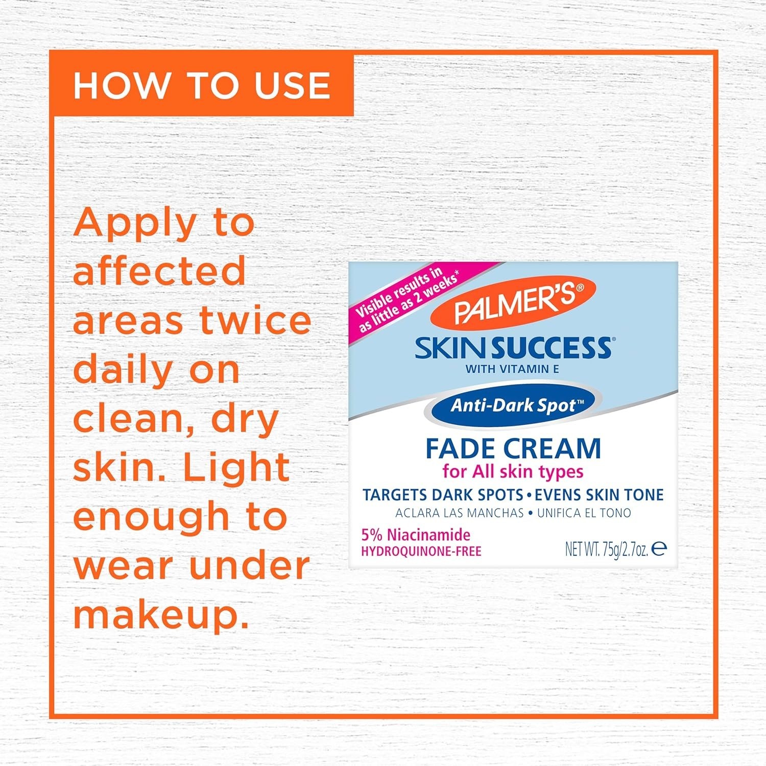 Palmer’s Skin Success Anti-Dark Spot Fade Cream with Vitamin E and Niacinamide,