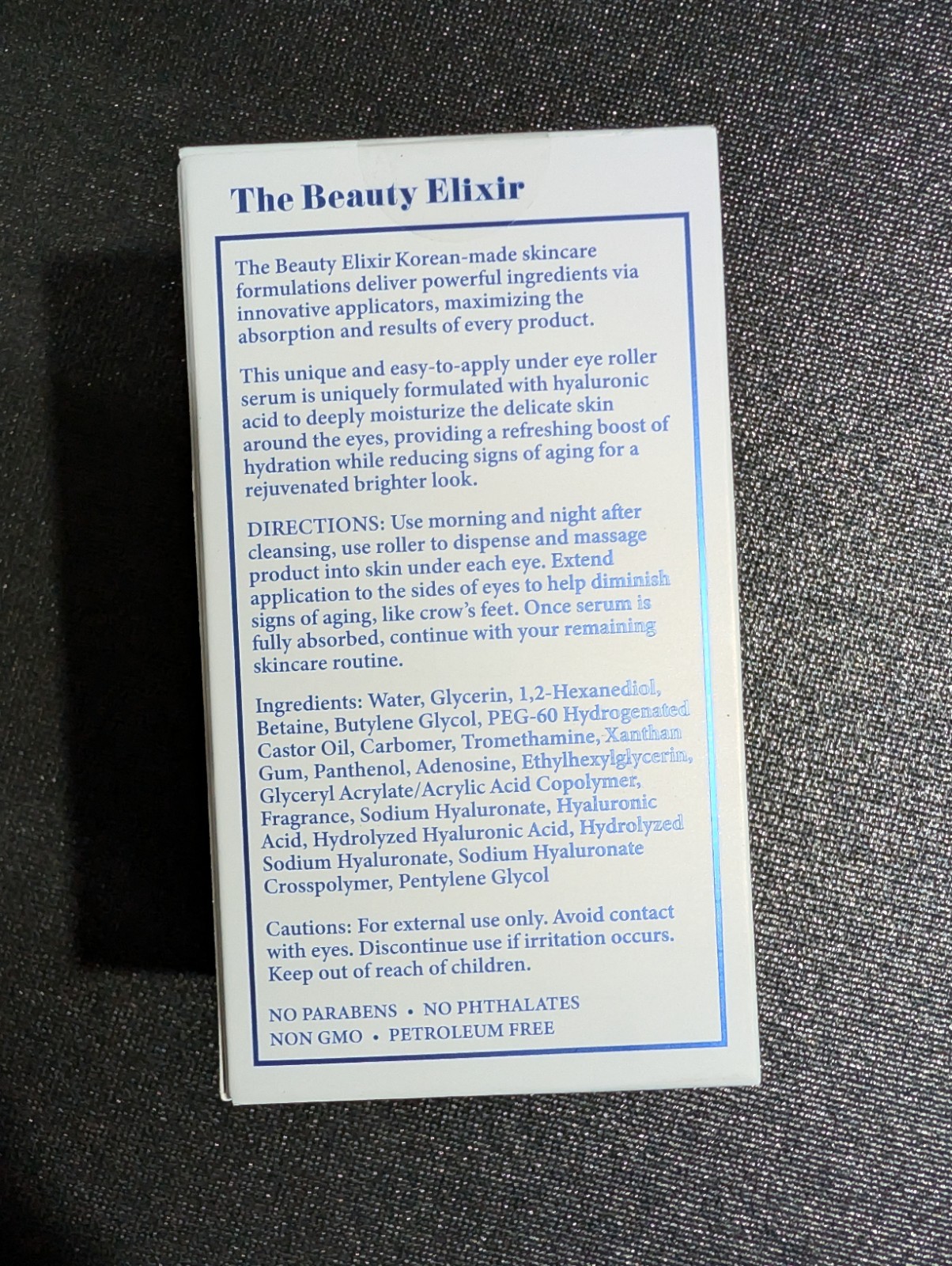 THE BEAUTY ELIXIR UNDER EYE SERUM HYALURONIC ACID DEFINING REDUCES DARK…