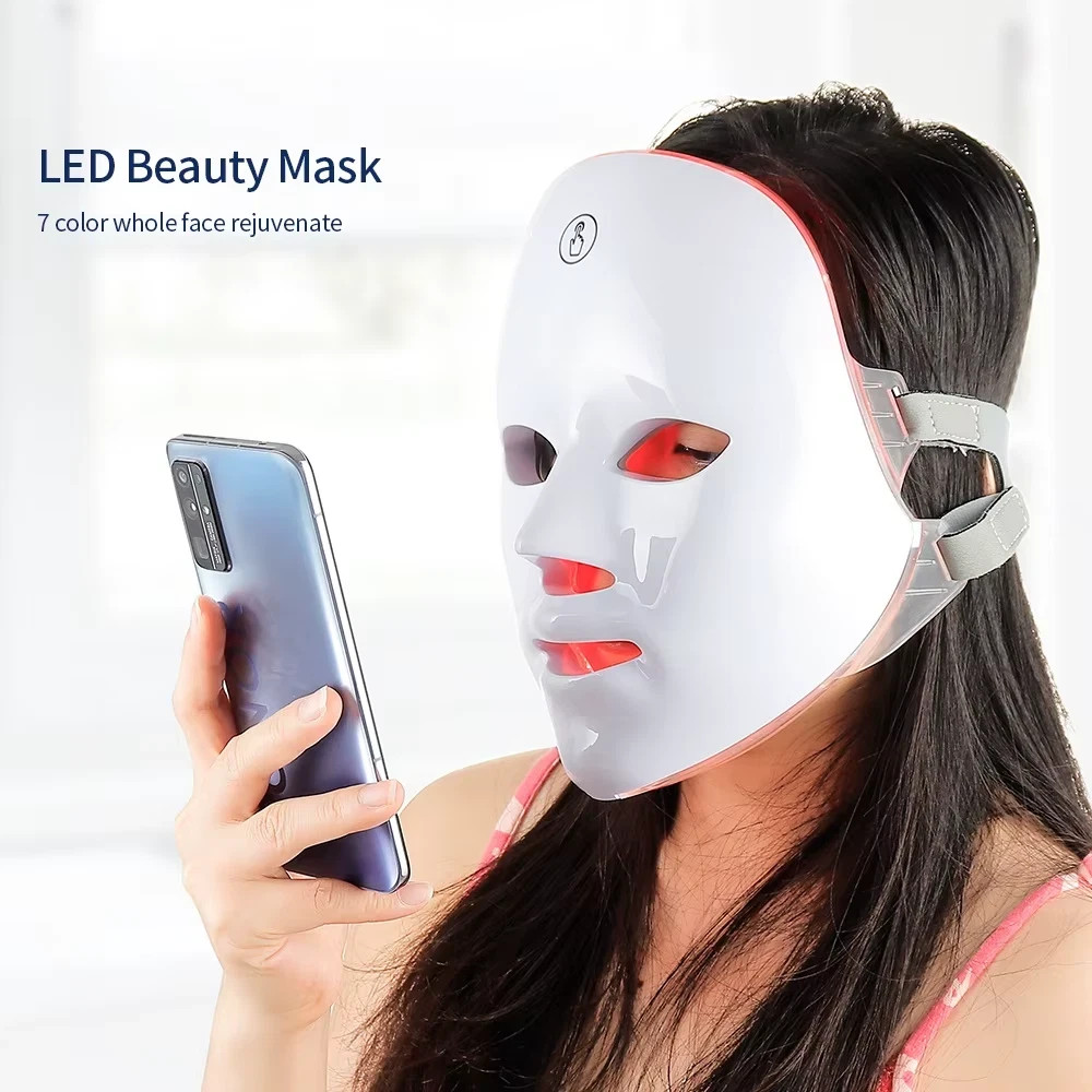 7 Color LED Light Therapy Facial Mask Wireless Skin Rejuvenation Anti Aging SPA