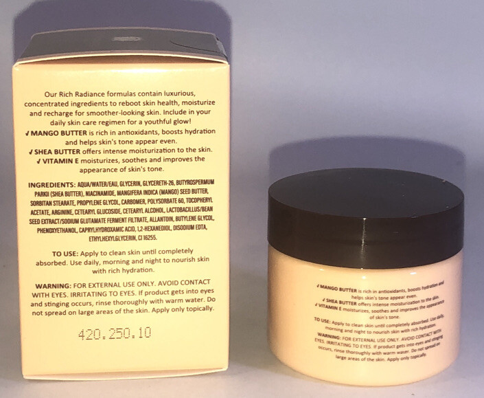 Rich Radiance Skin Care Mango Shea Butter Moisturizer W Vitamin E 1.7oz-SHIP24HR