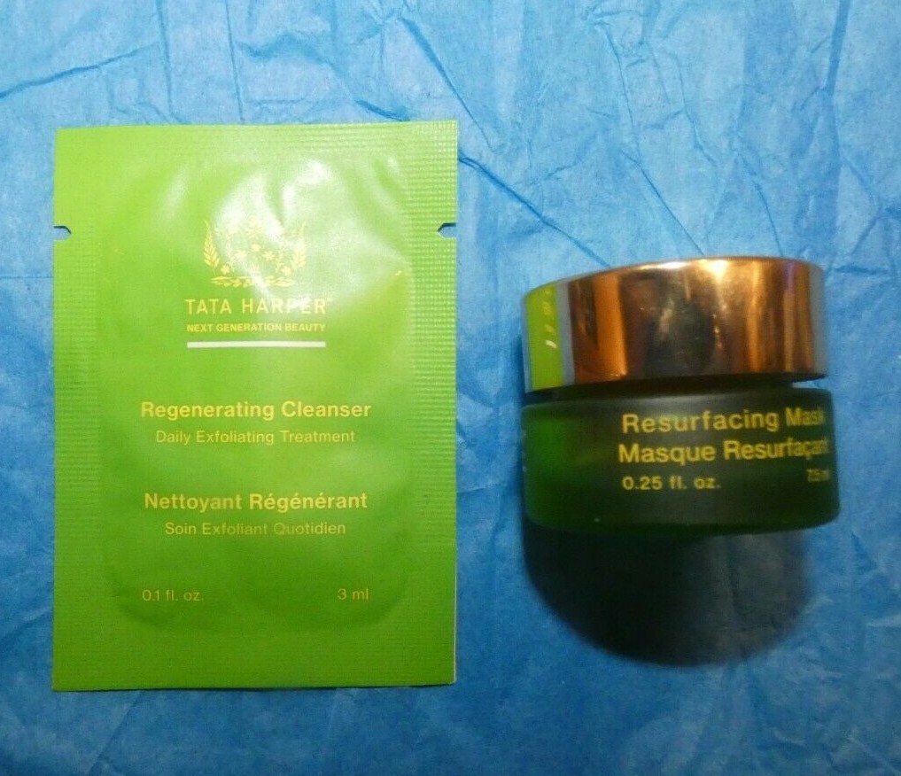 NEW TATA HARPER Resurfacing Mask 0.25 oz. + Regenerating Cleanser 0.1 oz. Sample