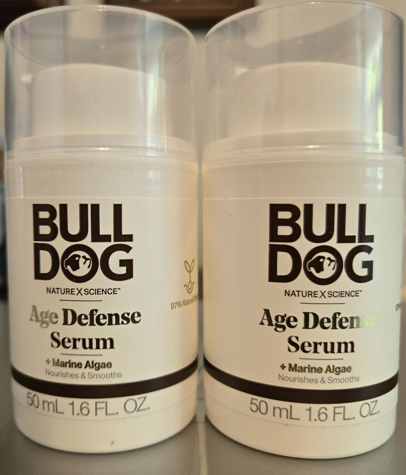 2PK Bulldog Age Defence Serum Marine Algae Anti Aging Mens Skincare New