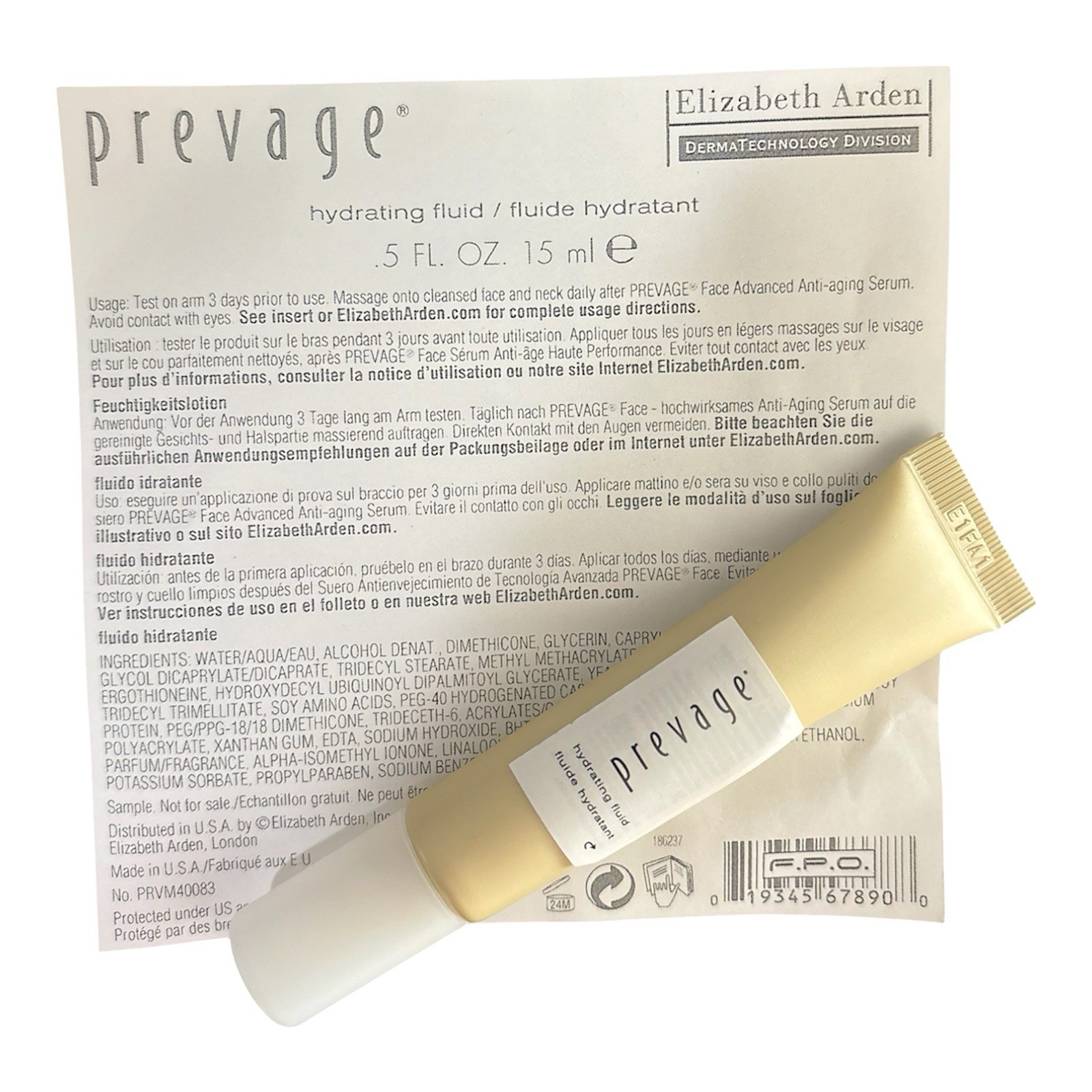 Elizabeth Arden Prevage Hydrating Fluid 0.5oz / 15mL Sample Size NEW Lot of 2