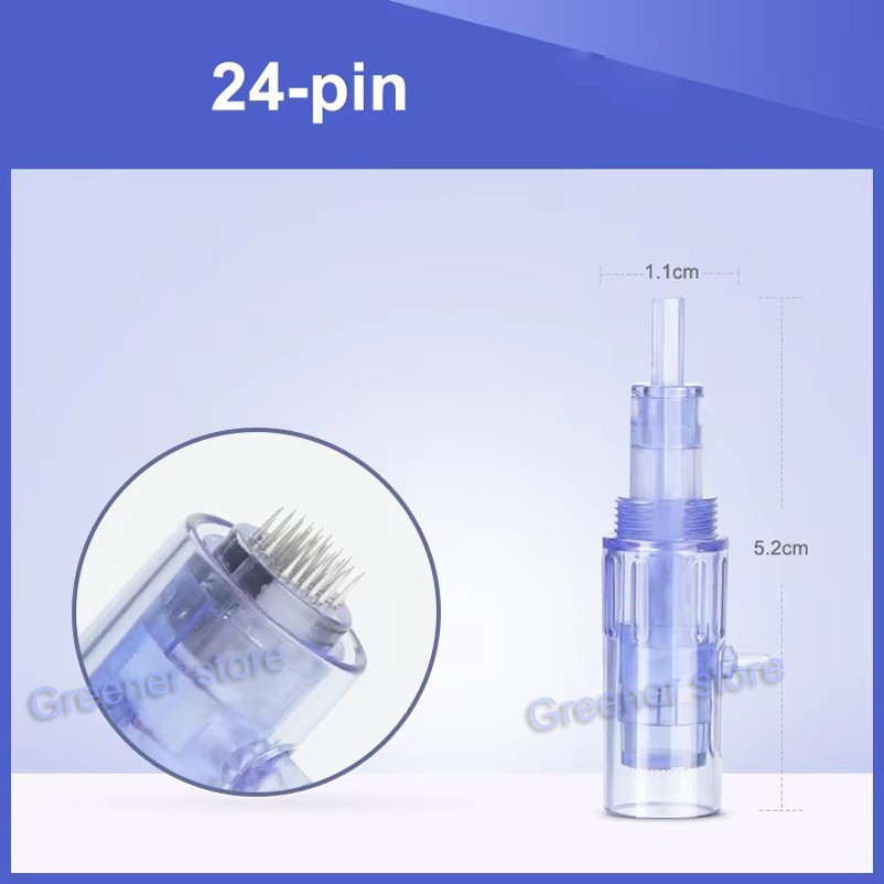 Micro Meso-Pen Acne Wrinkle Removal Therapy Gun with 10Pcs 24Pin Cartridges Tips