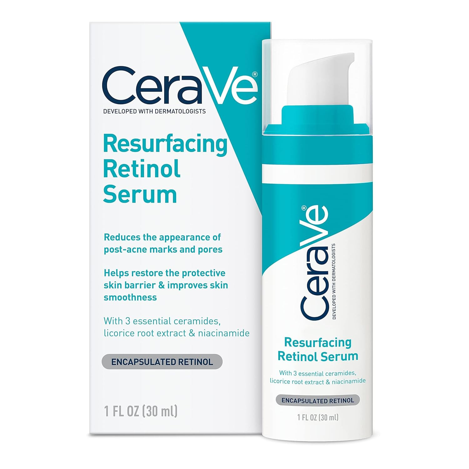 Resurfacing Retinol Serum for Post Acne Marks, Formulated with Licorice Root Ext