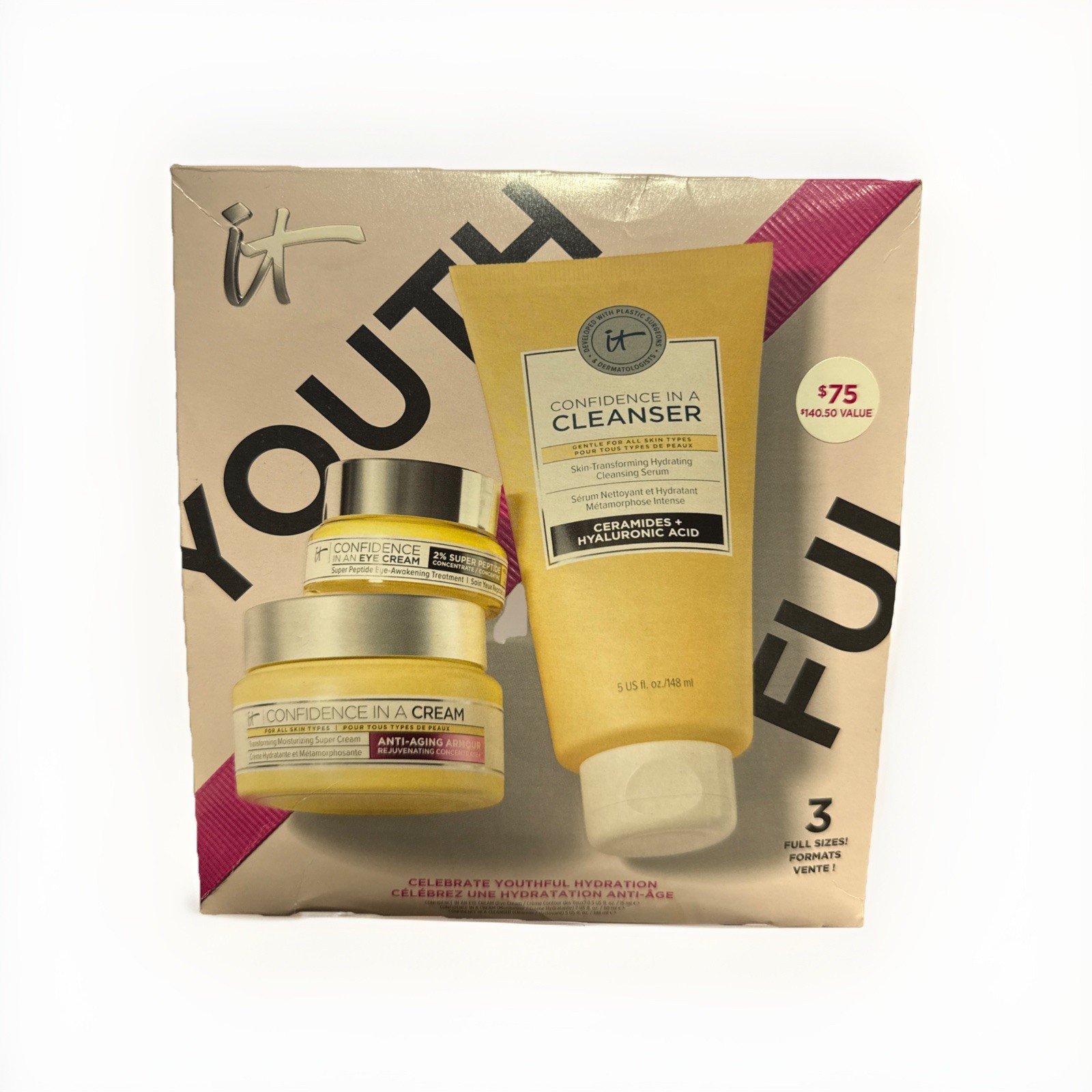 IT Cosmetics CONFIDENCE HYDRATION ANTI-AGING SKINCARE SET $140 Value – FULL SIZE