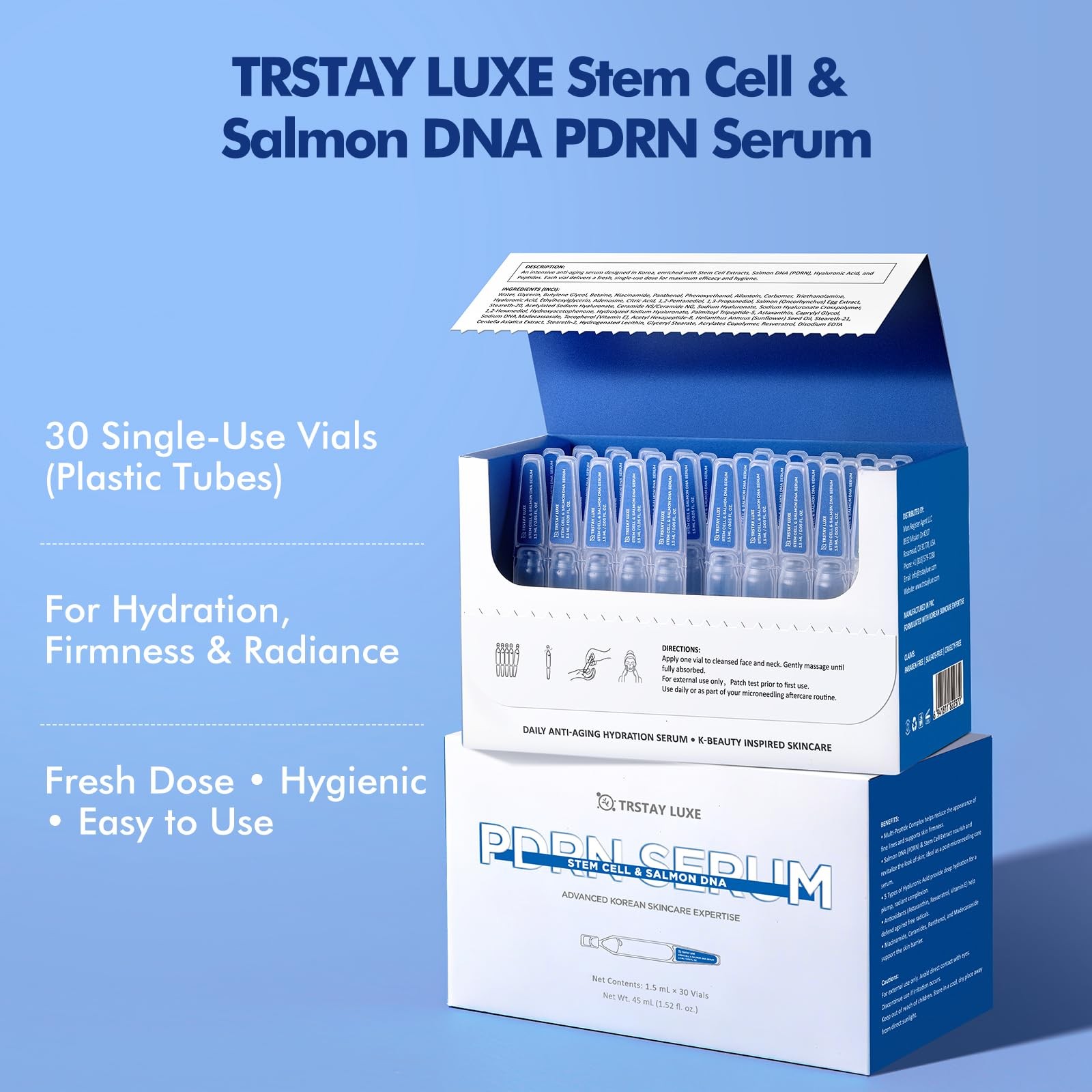 TRSTAY LUXE Stem Cell Salmon DNA PDRN Serum – Microneedling Aftercare Anti-A…