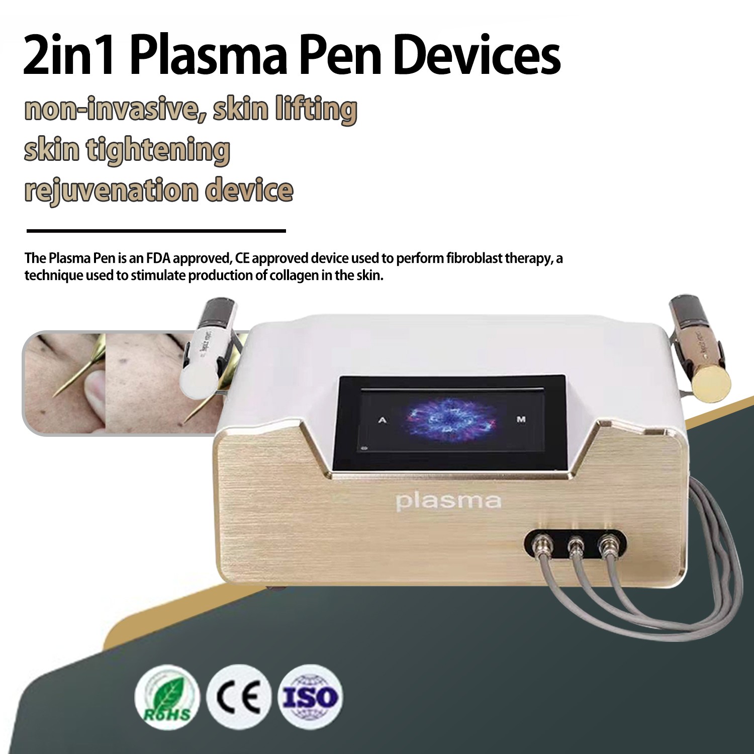 2in1 Plasma Ozone Eyelid Lift Acne Scar Removal Skin Rejuvenation Beauty Machine