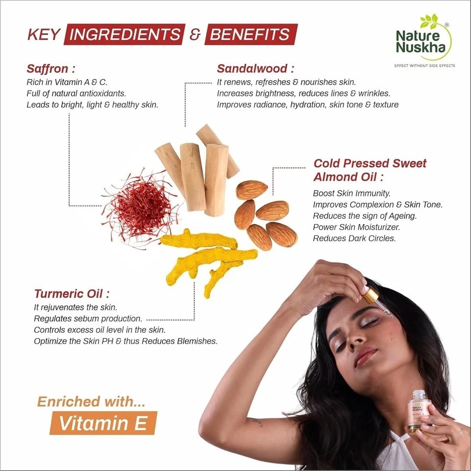 Nature Nuskha Real Kumkumadi Oil Face Serum For Dark Spot 25ml