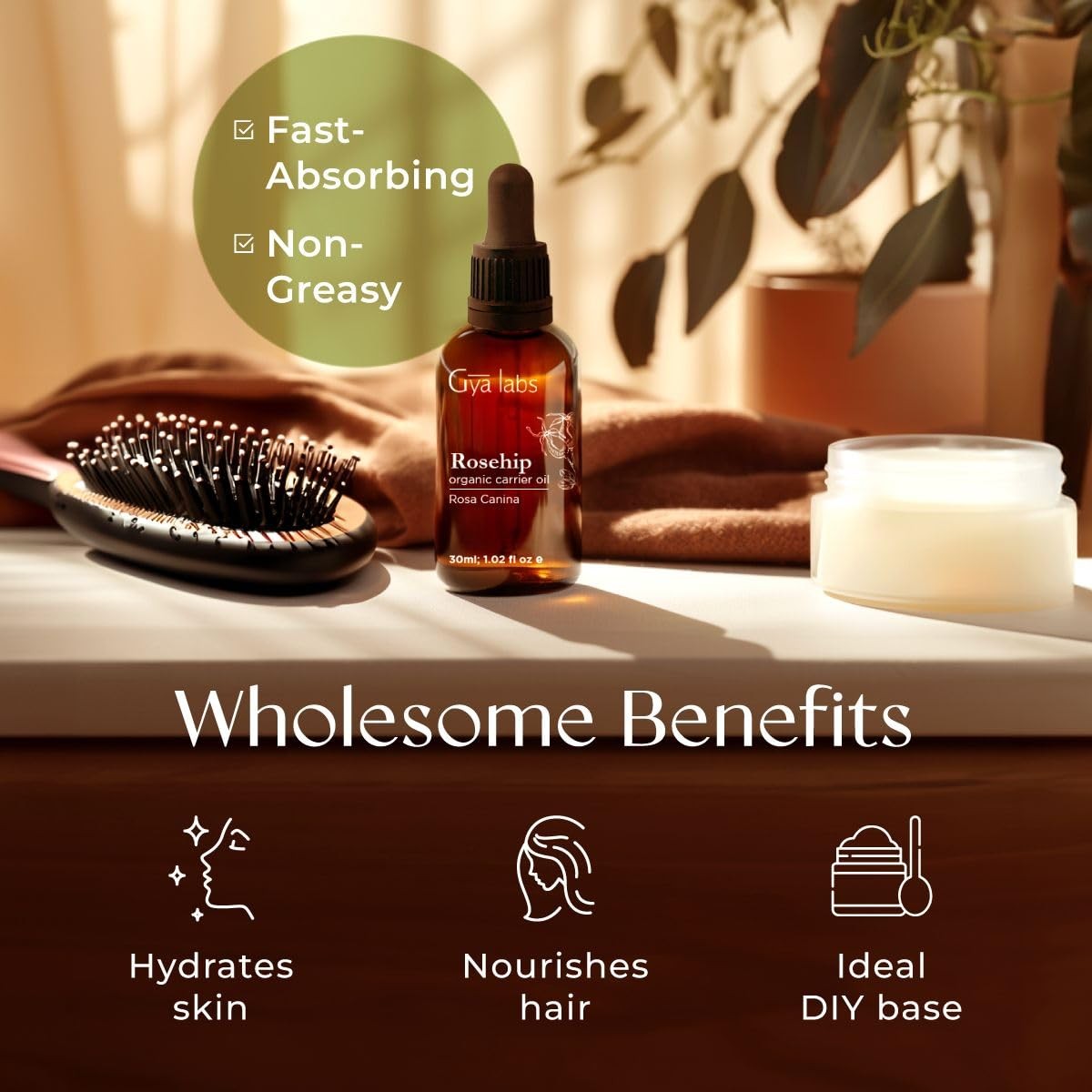 Organic Rosehip Oil for Face – 100% Pure Natural Vegan Rosehip Seed Carrier Oil