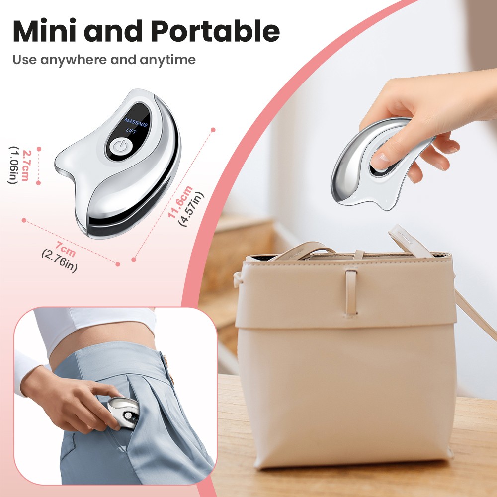 Gua Sha Electric Facial Tool Body Massager Tools Pain Relief w/ Heat & Vibration