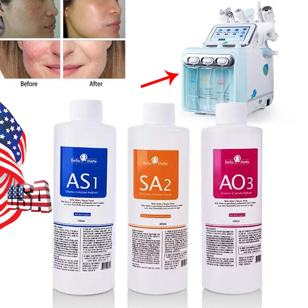 3/6 x400ml Aqua Hydro Peel Solution Facial Serum for Hydro Dermabrasion Machine