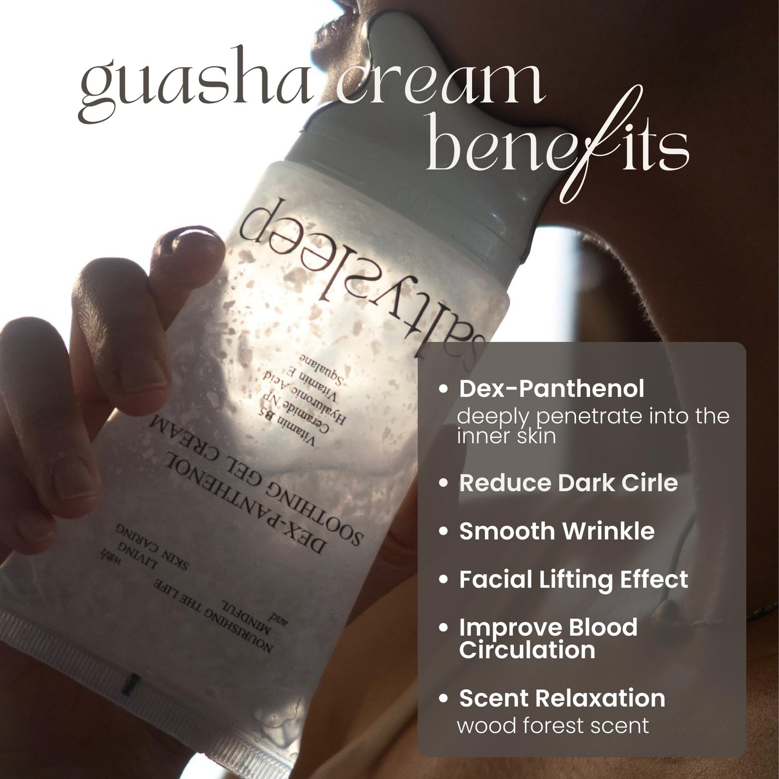 Dex-Panthenol Guasha Gel Cream for Lifting, Firming, Soothing, Hydrating, Ela…