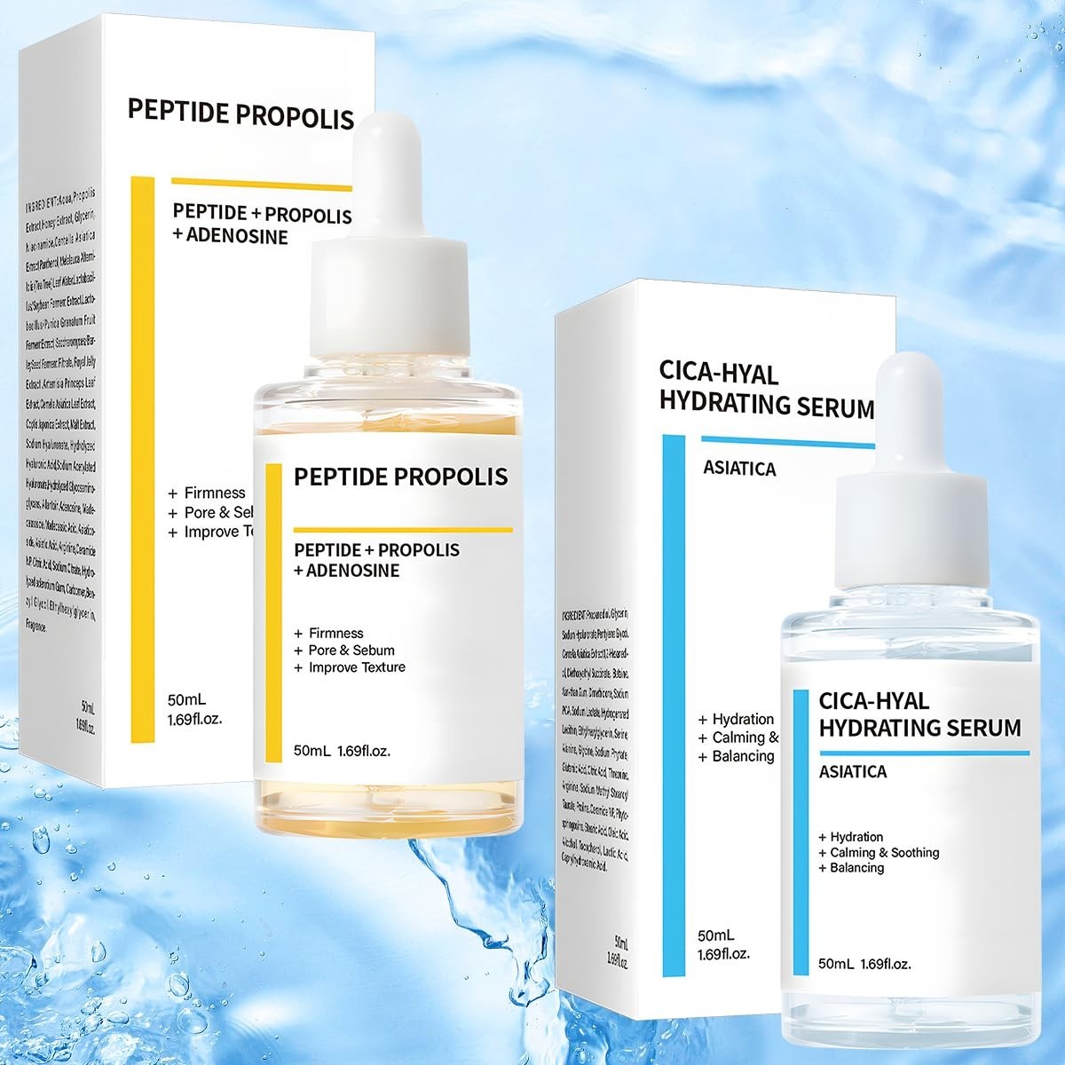 All Skin Types Hydration & Wrinkle Serum – 2PCS with Peptide Complex 1.69 fl. oz